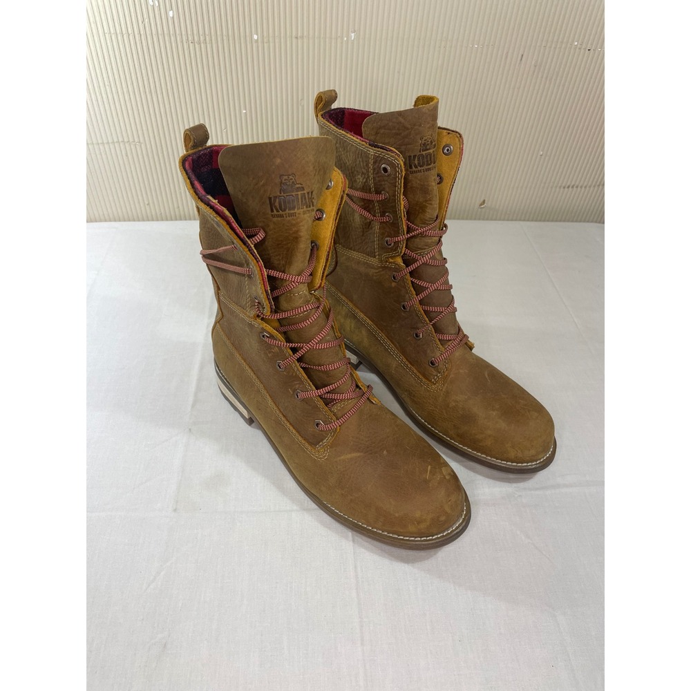 Kodiak Womens 9 Brown Leather Thinsulate Insulated Plaid Boots KD0A4NM9FWE